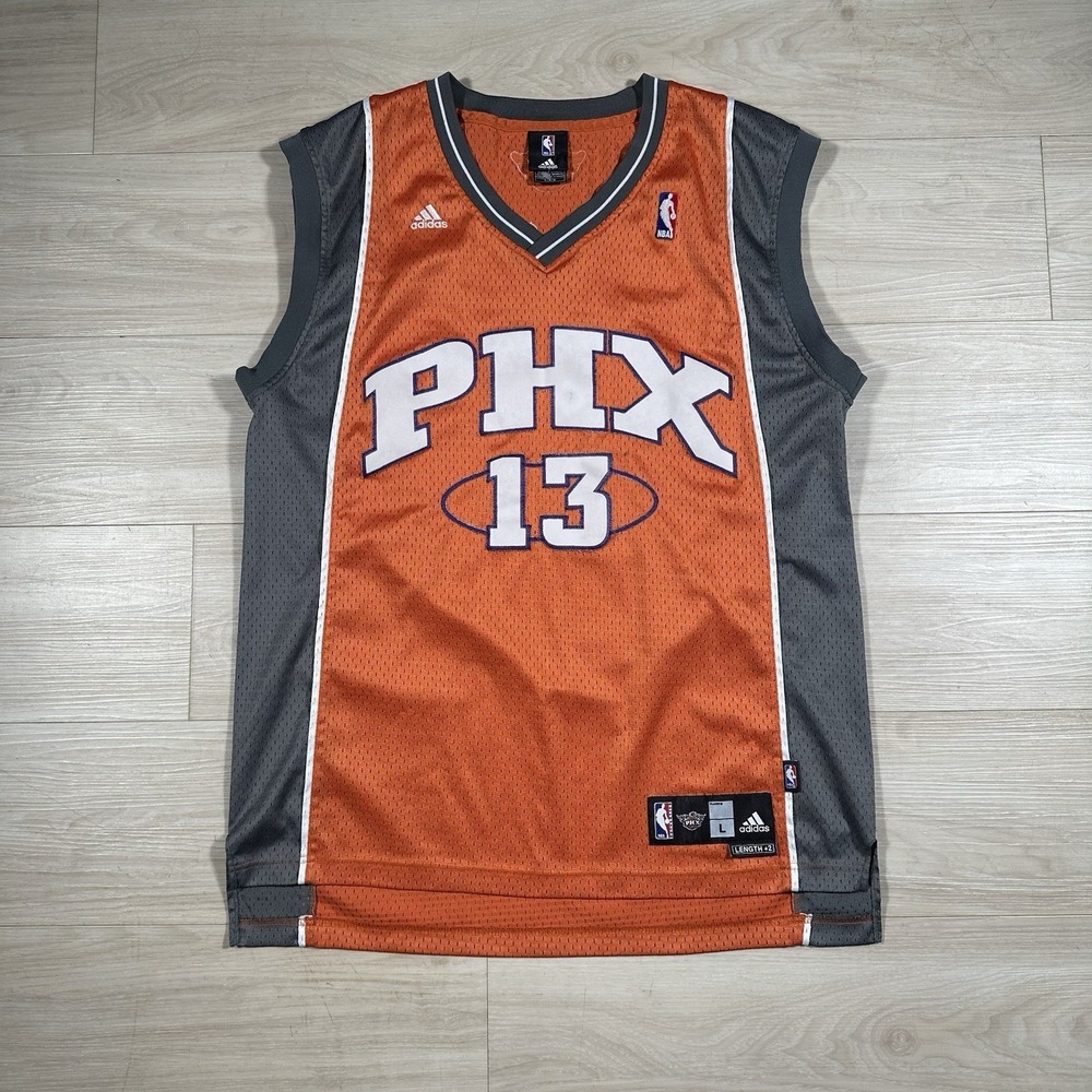 Phoenix Suns Basketball Jersey Adult Large Orange Gray #13 Steve Nash Adidas
